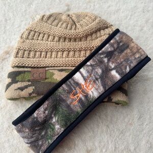 Women’s C.C Camo Beanie and SHE Headband Set